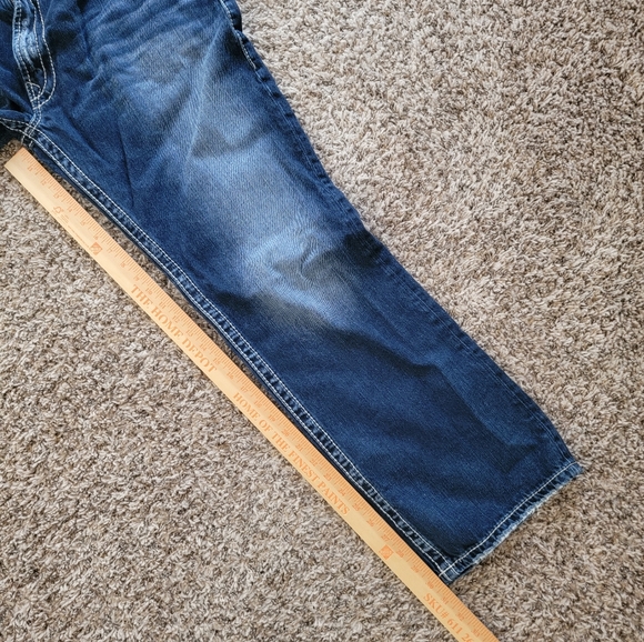 Silver Jeans | 925 Series Straight 38X32 Contrast Stitch Denim Blue Jeans Y2K - Picture 10 of 13